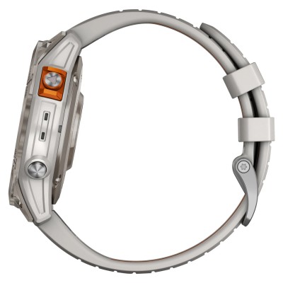 Смарт-годинник Garmin Fenix 7 Pro Sapphire Solar Edition, 47 мм Titanium with Fog Gray/Ember Orange Band (010-02777-20/21)