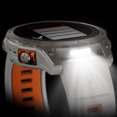 Смарт-годинник Garmin Fenix 7 Pro Sapphire Solar Edition, 47 мм Titanium with Fog Gray/Ember Orange Band (010-02777-20/21)