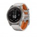 Смарт-годинник Garmin Fenix 7 Pro Sapphire Solar Edition, 47 мм Titanium with Fog Gray/Ember Orange Band (010-02777-20/21)