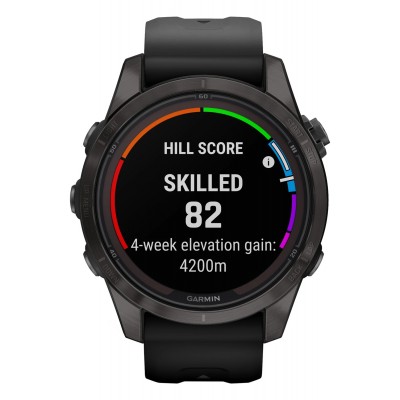 Смарт-часы Garmin Fenix 7S Pro Sapphire Solar Edition | 42 мм Carbon Gray DLC Titanium with Black Band (010-02776-11)