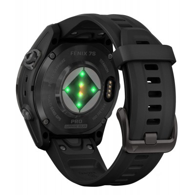 Смарт-часы Garmin Fenix 7S Pro Sapphire Solar Edition | 42 мм Carbon Gray DLC Titanium with Black Band (010-02776-11)