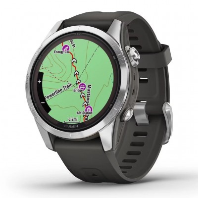 Смарт-годинник Garmin Fenix 7S Pro Solar Edition, 42 мм Silver with Graphite Band (010-02776-00/01)