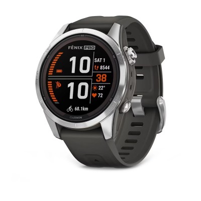 Смарт-годинник Garmin Fenix 7S Pro Solar Edition, 42 мм Silver with Graphite Band (010-02776-00/01)