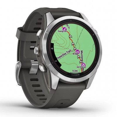 Смарт-годинник Garmin Fenix 7S Pro Solar Edition, 42 мм Silver with Graphite Band (010-02776-00/01)