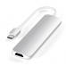 Satechi Slim Aluminum Type-C Multi-Port Adapter with Type-C Charging Port Silver (ST-CMAS)