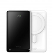 Внешний аккумулятор (павербанк) Baseus Magnetic Bracket Wireless Fast Charging PowerBank 20W 10000mAh - White (PPCX000202)