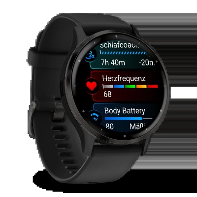Смарт-часы Garmin Venu 3 Slate Stainless Steel Bezel with Black Case and Silicone Band (010-02784-01/51)