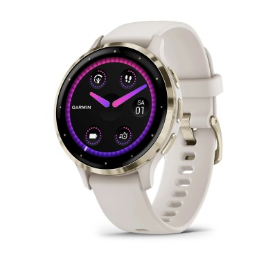 Смарт-годинник Garmin Venu 3S Soft Gold Stainless Steel Bezel with Ivory Case and Silicone Band (010-02785-04)