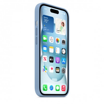 Чехол iPhone 15 Silicone Case with MagSafe - Winter Blue (MT0Y3)