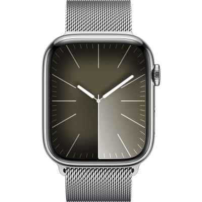 Apple Watch Series 9 GPS + Cellular 41mm Silver Stainless Steel Case with Silver Milanese Loop (MRJ43)