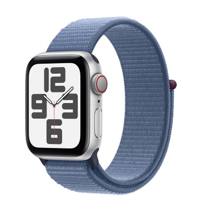 Apple Watch SE 2 GPS + Cellular 40mm Silver Aluminum Case with Winter Blue Sport Loop (MRGP3)