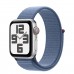 Apple Watch SE 2 GPS + Cellular 40mm Silver Aluminum Case with Winter Blue Sport Loop (MRGP3)
