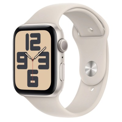 Apple Watch SE 2 GPS 44mm Starlight Aluminum Case with Starlight Sport Band - M/L (MRE53)