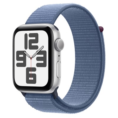 Apple Watch SE 2 GPS 44mm Silver Aluminum Case with Winter Blue Sport Loop (MREF3)