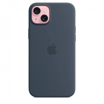 Чехол iPhone 15 Plus Silicone Case with MagSafe - Storm Blue (MT123)