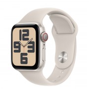 Apple Watch SE 2 GPS + Cellular 40mm Starlight Aluminum Case with Starlight Sport Band - S/M (MRFW3)