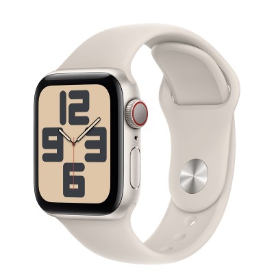 Apple Watch SE 2 GPS + Cellular 40mm Starlight Aluminum Case with Starlight Sport Band - M/L (MRG03)