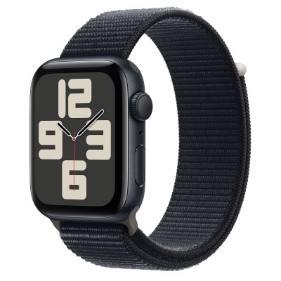 Apple Watch SE 2 GPS 44mm Midnight Aluminum Case with Midnight Sport Loop (MREA3)