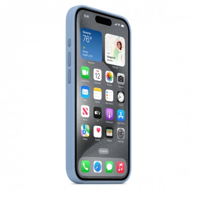 Чехол iPhone 15 Pro Silicone Case with MagSafe - Winter Blue (MT1L3)