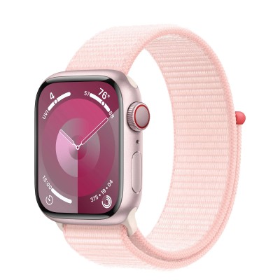 Apple Watch Series 9 GPS 45mm Pink Aluminum Case with Light Pink Sport Loop (MR9J3)