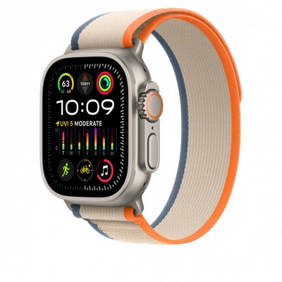 Apple Trail Loop Band S/M для Apple Watch 49mm - Orange/Beige (MT5W3)