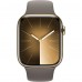 Apple Watch Series 9 GPS + Cellular 45mm Gold Stainless Steel Case with Clay Sport Band - S/M (MRMR3)