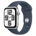 Apple Watch SE 2 GPS 44mm Silver Aluminum Case with Storm Blue Sport Band - M/L (MREE3)