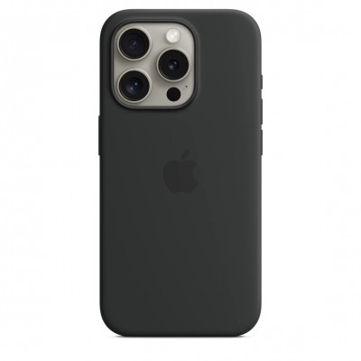 Чехол iPhone 15 Pro Silicone Case with MagSafe - Black (MT1A3)