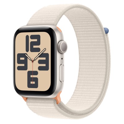 Apple Watch SE 2 GPS 44mm Starlight Aluminum Case with Starlight Sport Loop (MRE63)