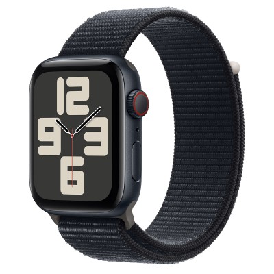 Apple Watch SE 2 GPS + Cellular 44mm Midnight Aluminum Case with Midnight Sport Loop (MRHA3)