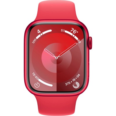 Apple Watch Series 9 GPS + Cellular 45mm RED Aluminum Case with RED Sport Band - M/L (MRYG3)