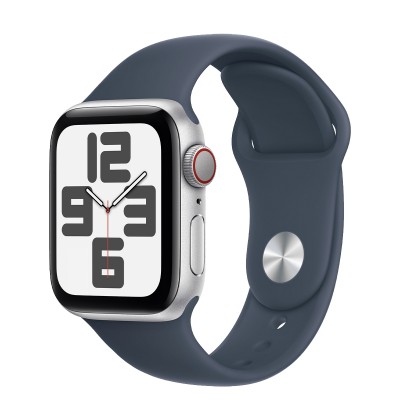 Apple Watch SE 2 GPS + Cellular 40mm Silver Aluminum Case з Storm Blue Sport Band - M/L (MRGL3)