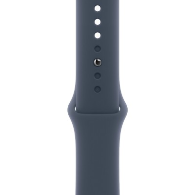 Apple Watch SE 2 GPS 44mm Silver Aluminum Case with Storm Blue Sport Band - M/L (MREE3)