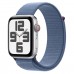 Apple Watch SE 2 GPS + Cellular 44mm Silver Aluminum Case with Winter Blue Sport Loop (MRHL3)