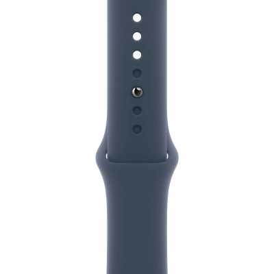 Apple Watch Series 9 GPS + Cellular 45mm Silver Stainless Steel Case with Storm Blue Sport Band - M/L (MRMP3)