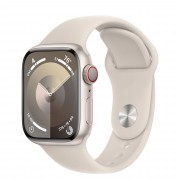 Apple Watch Series 9 GPS + Cellular 41mm Starlight Aluminum Case with Starlight Sport Band - S/M (MRHN3)