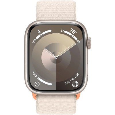 Apple Watch Series 9 GPS + Cellular 41mm Starlight Aluminum Case with Starlight Sport Loop (MRHQ3)