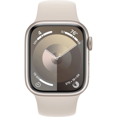 Apple Watch Series 9 GPS + Cellular 41mm Starlight Aluminum Case with Starlight Sport Band - S/M (MRHN3)