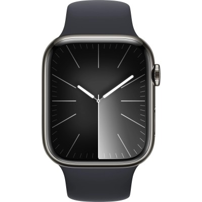 Apple Watch Series 9 GPS + Cellular 45mm Graphite Stainless Steel Case with Midnight Sport Band - M/L (MRMW3)