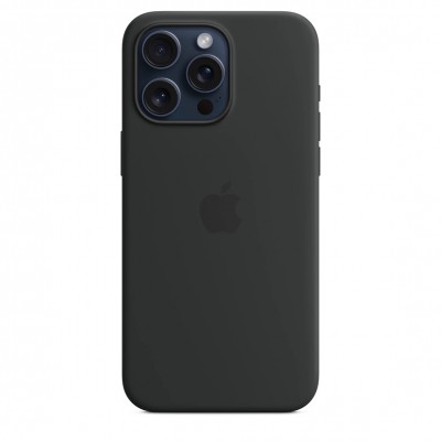 Чохол iPhone 15 Pro Max Silicone Case with MagSafe - Black (MT1M3)