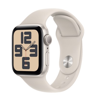 Apple Watch SE 2 GPS 40mm Starlight Aluminum Case with Starlight Sport Band - M/L (MR9V3)