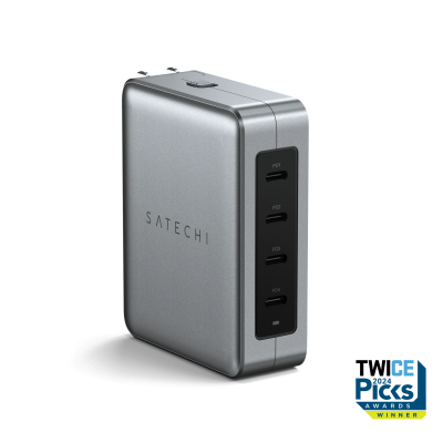 Мережевий зарядний пристрій із комплектом адаптерів для подорожей Satechi 145W USB-C 4-Port GaN Travel Charger (ST-W145GTM)