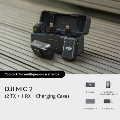 Мікрофонна радіосистема DJI Mic 2 [2 TX + 1 RX + Charging Case] (CP.RN.00000325.01, 6941565971364)