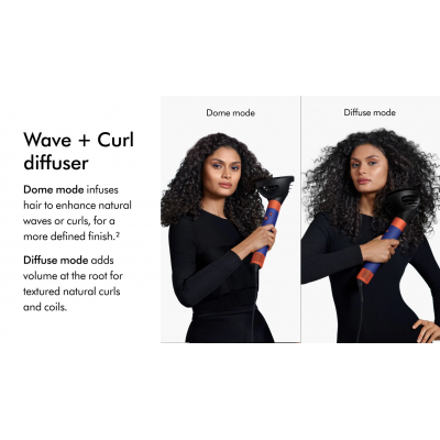 Стайлер для кучерявого волосся Dyson Airwrap i.d. Multi-Styler and Dryer Curly to Coily - Vinca Blue/Topaz (533759-01) EU