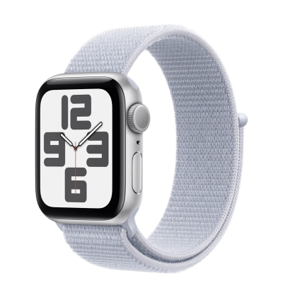 Apple Watch SE 2 2024 GPS 40mm Silver Aluminum Case with Blue Cloud Sport Loop (MXEE3)