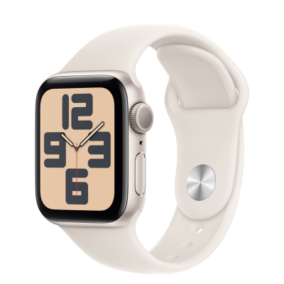 Apple Watch SE 2 2024 GPS 40mm Starlight Aluminum Case with Starlight Sport Band - S/M (MXEF3)