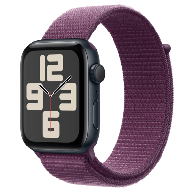 Apple Watch SE 2 2024 GPS 44mm Midnight Aluminum Case with Ink Sport Loop One Size (MXEP3)