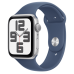 Apple Watch SE 2 2024 GPS 44mm Silver Aluminum Case with Denim Sport Band - M/L (MXER3)