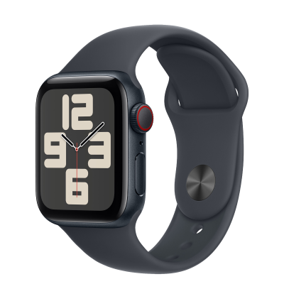 Apple Watch SE 2 2024 GPS + Cellular 40 mm Midnight Aluminum Case with Midnight Sport Band M/L (MXFT3, MXGD3)