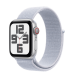 Apple Watch SE 2 2024 GPS + Cellular 40mm Silver Aluminum Case with Blue Cloud Sport Loop (MYJ83, MXGE3)